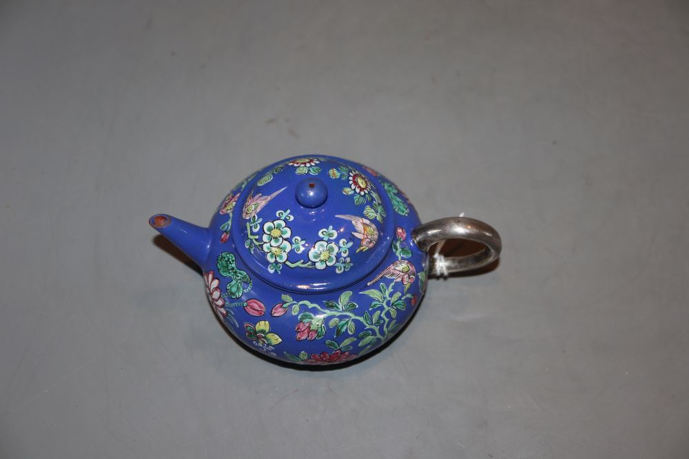 A Chinese enamel painted miniature teapot